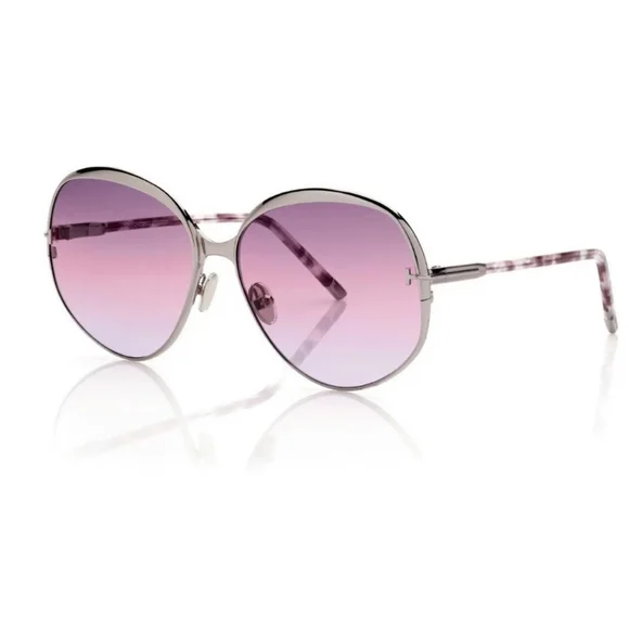 NEW Tom Ford Women's Designer Round Violet Sunglasses FT091314Z Metal Frame - Picture 1 of 5